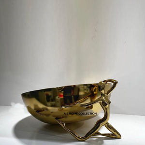 Bol en métal debout décoratif de conception de forme de branche d'arbre avec les compteurs et l'organisation argentés à extrémité élevé de finition de table - Product Image 6