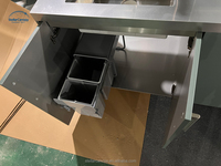 Meubles de cuisine modulaires modernes en acier inoxydable pour extérieur, avec portes vitrées, design étanche, pour salle à manger, avec charnières