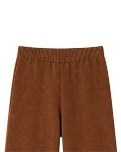 Ensemble deux pièces pour femmes, pull en tricot marron et pantalon large, tenue décontractée confortable pour l'hiver, pour la maison, les voyages et le quotidien - Product Image 6