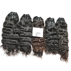 Extensiones de Cabello Humano Natural al Por Mayor, Ondulado, Tejido Profundo, Cutícula Alineada, Estilo Negro Natural - Product Image 2