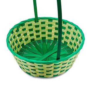 NOUVEAU! Panier en bambou d'oeufs de Pâques tissé à la main écologique coloré avec poignée pour Fruits fleurs légumes fournitures de vacances de Pâques - Product Image 4