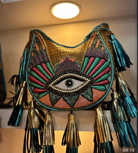 Sacs en cuir à bandoulière bohème Boho sacs fourre-tout de messager pour femmes de l'Inde fabriqués à la main perlé soirée Shopping fête pochette - Product Image 5