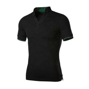 เสื้อยืดโปโลแขนสั้นของผู้ชายเสื้อโปโลผ้าฝ้าย100% คอวีลำลอง - Product Image 2