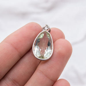 Nueva llegada hecha a mano 925 colgante de plata esterlina sólida amatista verde Natural piedra preciosa oro para fiestas joyería al por mayor - Product Image 2