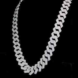20mm Round Cut VVS Moissanite Diamond Cuban Link Chain Iced Out Wedding Jewelry Gift for Men 925 Sterling Silver - Product Image 3