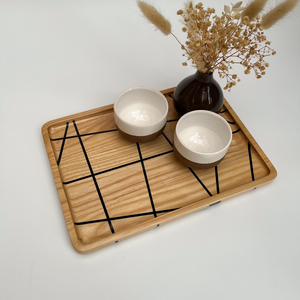 Plateau en résine et bois époxy personnalisable de haute qualité, écologique, fait à la main, plateau de service moderne pour les collations, le thé, le café et la décoration - Product Image 1