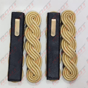 Golden Bullion Wire Embroidered Lace Luxury Ceremonial Tactical Uniform Accessories Shoulder Boards & Epaulets Customized Color - Product Image 5