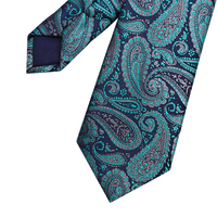 Dasi Sutra Tenun Jacquard Motif Paisley Bunga Buatan Tangan YiLi