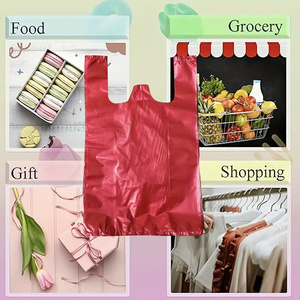 Colorful HDPE/LDPE Supermarket T-<b>Shirt</b> Bag with Custom Printing Recycled Materials for Shopping - Product Image 6