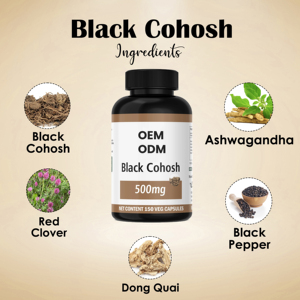 Suplemento al por mayor de OEM Extracto de cohosh negro natural puro 500mg 150 CÁPSULAS DE cohosh negro orgánico - Product Image 3
