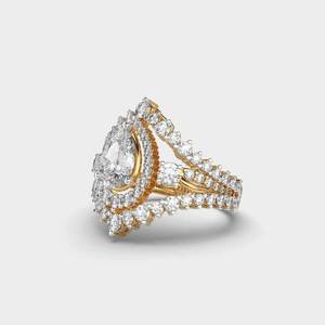 Ensemble de bagues de fiançailles et de mariage vintage Art Déco avec diamant de laboratoire taille brillant, halo, pour femme, bijoux classiques, cadeau - Product Image 4