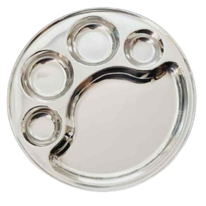 Plateau à nourriture en acier inoxydable, plat à thali, vaisselle en acier inoxydable, plateau à thali en acier inoxydable au Royaume-Uni, plaque à thali - Product Image 4