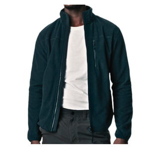 Logo personnalisé hommes grande taille 100% polyester polaire vestes col montant fermeture éclair décontracté solide motif hiver anti-rétrécissement caractéristique - Product Image 2