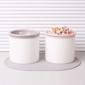 Ensemble de bols pour animaux de compagnie en céramique faits à la main de luxe coréen pour chats et chiens, complément protéiné croquant à base de poisson, garniture pour repas refermable - Product Image 6