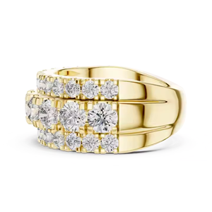 Bague en diamant moissanite pour homme Bague en or VVS 14 carats pour homme Bague de mariage pour homme Bijouterie fine plaquée or - Product Image 1