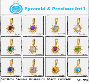 Rubis soleil juillet pierre de naissance pendentif ensemble or Vermeil soleil Style élégant en argent Sterling bijoux de mode accessoires en or - Product Image 2