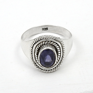 Natural Iolite Gemstone <b>Rings</b> Women's Fine Fashionable Handmade Jewelry Personalized <b>Statement</b> <b>Rings</b> at Lowest Wholesale Prices - Product Image 2