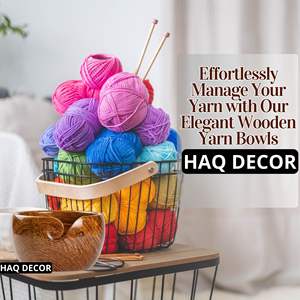 Cuenco de hilo hecho a mano, cuenco de tejer de palisandro para ganchillo, enrollador de hilo y soporte de accesorios de gancho, cuenco grande de almacenamiento de hilo - Product Image 5