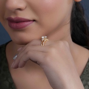 ชุดแต่งงานเพชรเพาะเลี้ยงในห้องปฏิบัติการ ได้รับการรับรองจาก IGI เกรด VVS พร้อมแหวนหมั้นทอง 14k สำหรับเป็นของขวัญแต่งงาน ราคาถูก - Product Image 2