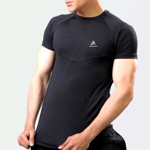 Camiseta de gimnasio transpirable Lisa para hombre, camiseta de manga corta para culturismo, ropa de gimnasio para hombre - Product Image 1