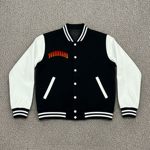 Veste de baseball personnalisée 100% coton pour hommes, vêtements décontractés d'hiver avec logo brodé, veste universitaire de haute qualité pour hommes - Product Image 1