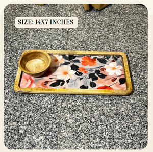 Elegante Bandeja Rectangular de Madera Resistente HANDICRAFTS INN con Impresión Digital para Fiestas, Aperitivos y Decoración del Hogar - Product Image 5