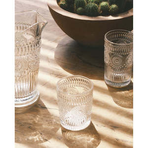 Carlotta Vintage Embossed <b>Glass</b> Drinkware <b>Cups</b> - Product Image 3