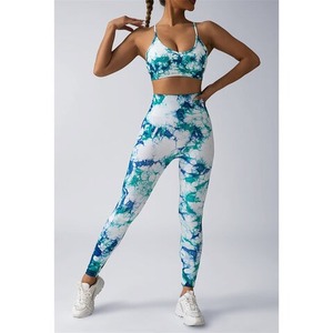 Mallas de Yoga de alta calidad de cintura alta para mujer, pantalones deportivos de mezclilla lavados con arena sin costuras, pantalones de Yoga elásticos para correr sólidos - Product Image 6