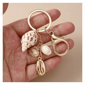 Seashell Keychain natural shell material crafted for <b>bag</b> charm accessories and keyring souvenir production Vietnam - Product Image 2