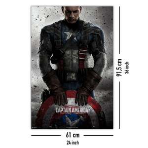 Póster de Capitán América de Marvel, estilo de diseño moderno, material de lona con marco negro para decoración de pared - Product Image 4