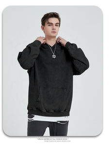 Chaqueta de Mezclilla Personalizada con Capucha, Estilo Y2K, Lavado Ácido, para Hombre y Mujer, Unisex - Product Image 4