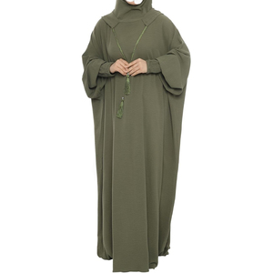 Vente en gros sur mesure Style modeste Double Abaya pour les femmes musulmanes Chic Design simple Thobe/Thawb fabriqué à partir de tissu de mousseline de soie - Product Image 1