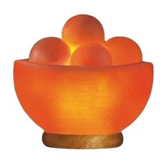 Lámpara de Sal del Himalaya con Base Pulida para Masajes, Luz Nocturna de Sal Rosa del Himalaya, las Mejores Bolas de Sal del Himalaya con Base de Madera - Product Image 5