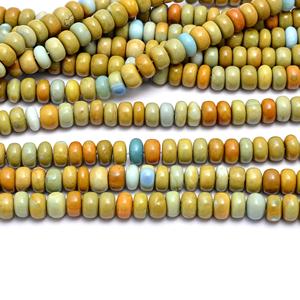 Cuentas de piedras preciosas lisas de ópalo de roca verde, cuentas de Rondelle de ópalo Natural hechas a mano para fabricación de joyas y artesanía - Product Image 4