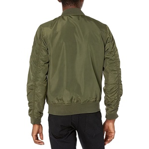 Vente en gros de vestes de baseball en satin de qualité supérieure blouson d'université brodé en polyester côtelé 100% contrasté - Product Image 6