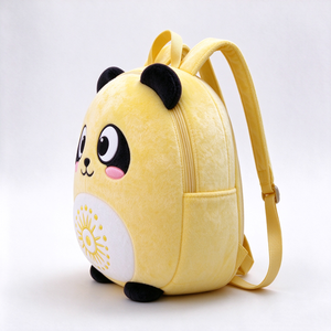Unique plush <b>panda</b> plush backpack, yellow <b>panda</b> bag, toddler animal backpack, kids <b>panda</b> backpack - Product Image 3
