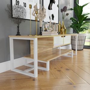 SFKTV007-ดีไซน์มินิมอลลิสต์ เค ทีวี โครงเหล็กไม้และยาง 140x40x45 ซม. - Product Image 3