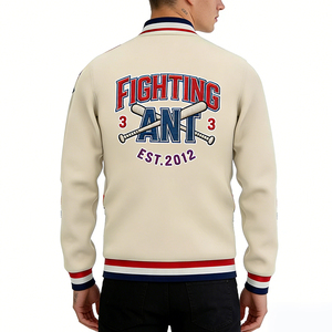 เสื้อแจ็คเก็ต Letterman สไตล์วินเทจสำหรับผู้ชาย ฤดูใบไม้ร่วง-ฤดูหนาว แห้งเร็ว ระบายอากาศได้ดี คอตั้ง โลโก้ด้านหน้า ปรับแต่งได้ ผ้าฝ้าย 100% คุณภาพสูง - Product Image 2