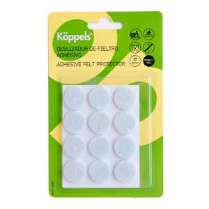 12 pezzi. Cuscinetti adesivi rotondi in feltro bianco da 20 mm. (Kppels F1004B) (Confezione blister) - Product Image 2