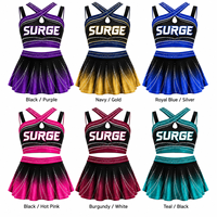 Ensemble d'entraînement personnalisé pour cheerleading avec strass, violet dégradé, tenue d'équipe All Star Varsity, ensemble soutien-gorge et jupe