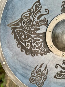 Thế giới huyền thoại của các chiến binh Bắc Phương Khiên Rồng Viking thủ công, khiên chức năng cho các trận chiến của nhà sản xuất dao - Product Image 3