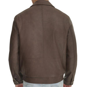 Chaqueta de cuero genuino para hombres Chaquetas de motorista hechas a medida Proveedor al por mayor Precio barato Chaqueta de invierno de cuero - Product Image 2