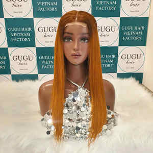 Perruque Lace Front sans colle de 18 pouces de long, avec closure 5x5 double drawn, 100% cheveux humains vierges vietnamiens, dentelle transparente - Product Image 1