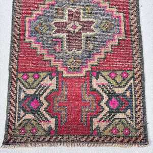 1.8x3.1 ft Vintage Turkish Rug, Small Rug, <b>Red</b> <b>Wool</b> Rug - Product Image 4