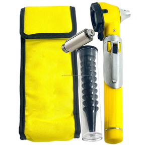 Otoscopio Eléctrico de Fibra Óptica de Bolsillo, Mini Juego de Otoscopio Amarillo Compacto, Herramienta de Examen de Oído y Ojo para Estudiantes de Medicina, Enfermeras y Hospitales - Product Image 1