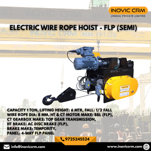 Polipasto eléctrico de cable de 1 a 15 toneladas con elevación de 6 m |   Caja de Cambios INOVIC |   Motor de 2 kW |   Cuerda USHA MARTIN |   2 Años de Garantía |   Metal - Product Image 3