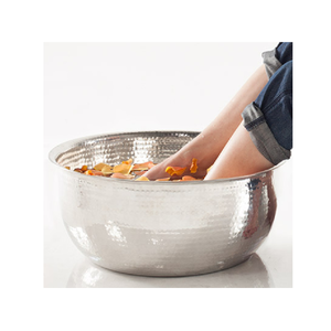 Bol à pied martelé en acier inoxydable créatif avec revêtement en métal noir et fer Design unique pour la vente - Product Image 5