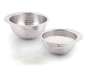 Juego de Tazas Medidoras de Acero Inoxidable de Grado Alimenticio Ecológicas, Utensilios de Cocina de Metal para Arroz con Marcas de Conversión - Product Image 1