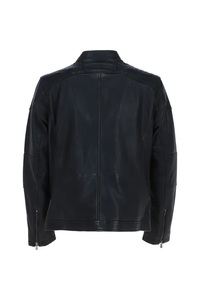 Chaqueta de cuero de motorista de color tostado para hombre con cierre de cremallera Estilo informal de invierno Acabado - Product Image 3