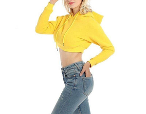 Sudadera Corta Informal para Mujer, Sudadera con Capucha, Ligera, Moderna, de Manga Larga, Suave, Cómoda y Elegante para Ropa de Calle - Product Image 1